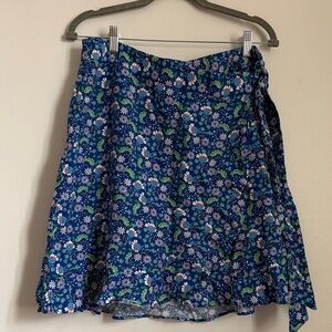 LOFT Floral Blue Wrap Skirt